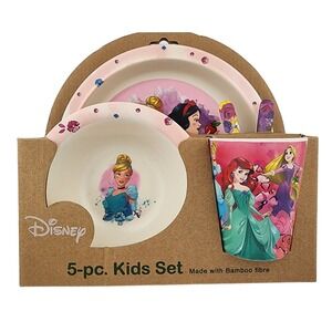 Disney Princess Live Your Story Bamboo Fibre Kids 5 Pc Dinner Set